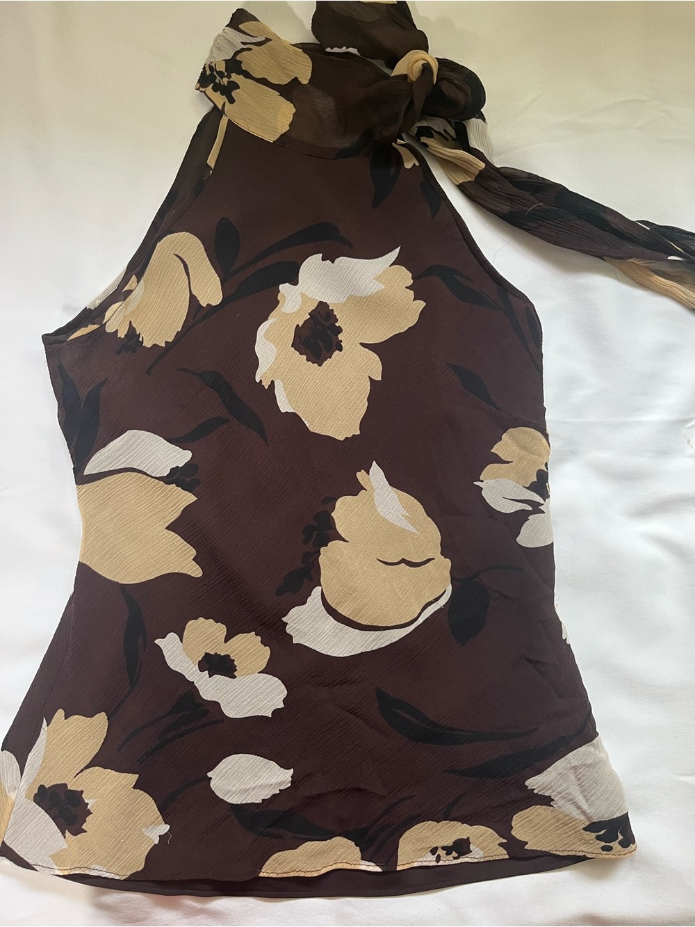 Banana Republic Brown & Cream Patterned Blouse